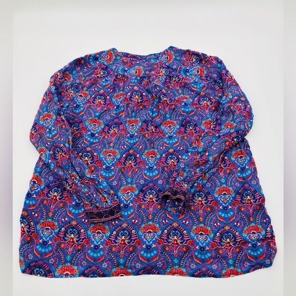 LOFT The Softened Sz large | Women's Popover Henley Women's Floral Long Sleeve - Picture 6 of 6